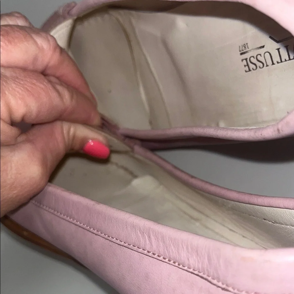 Lottusse Men’s size 7 Pink Leather Penny Loafers / preowned